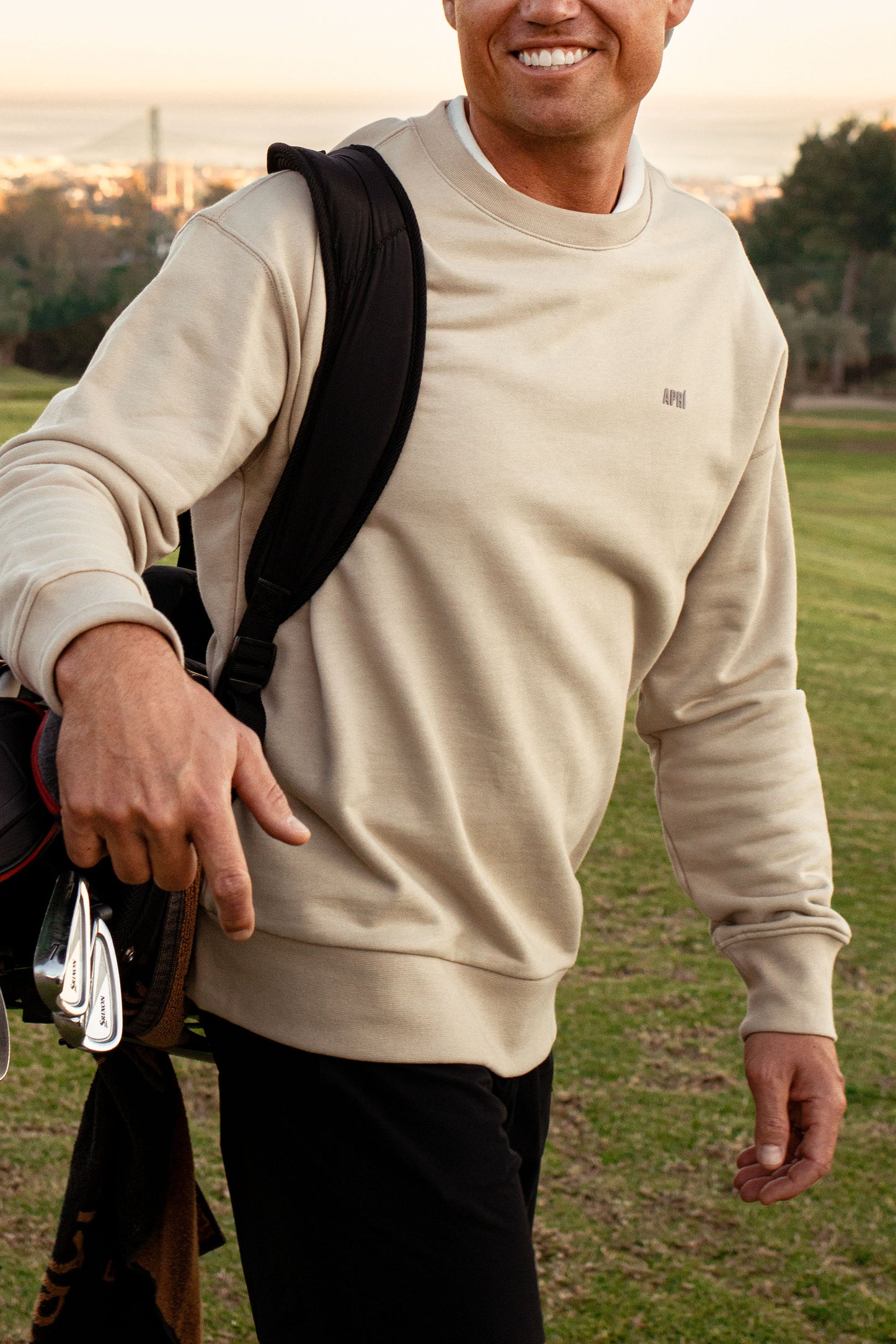 apri sportswear men's golf sweatshirt crew neck