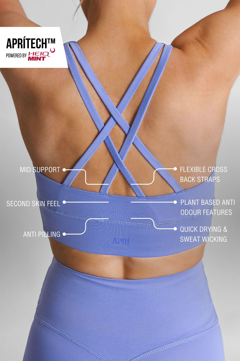 aprítech malva crossback straps sports bra