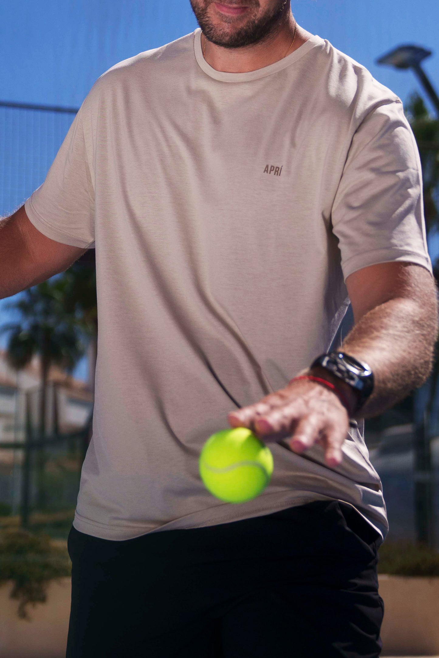 apri sportswear lyocell t-shirt padel putty 