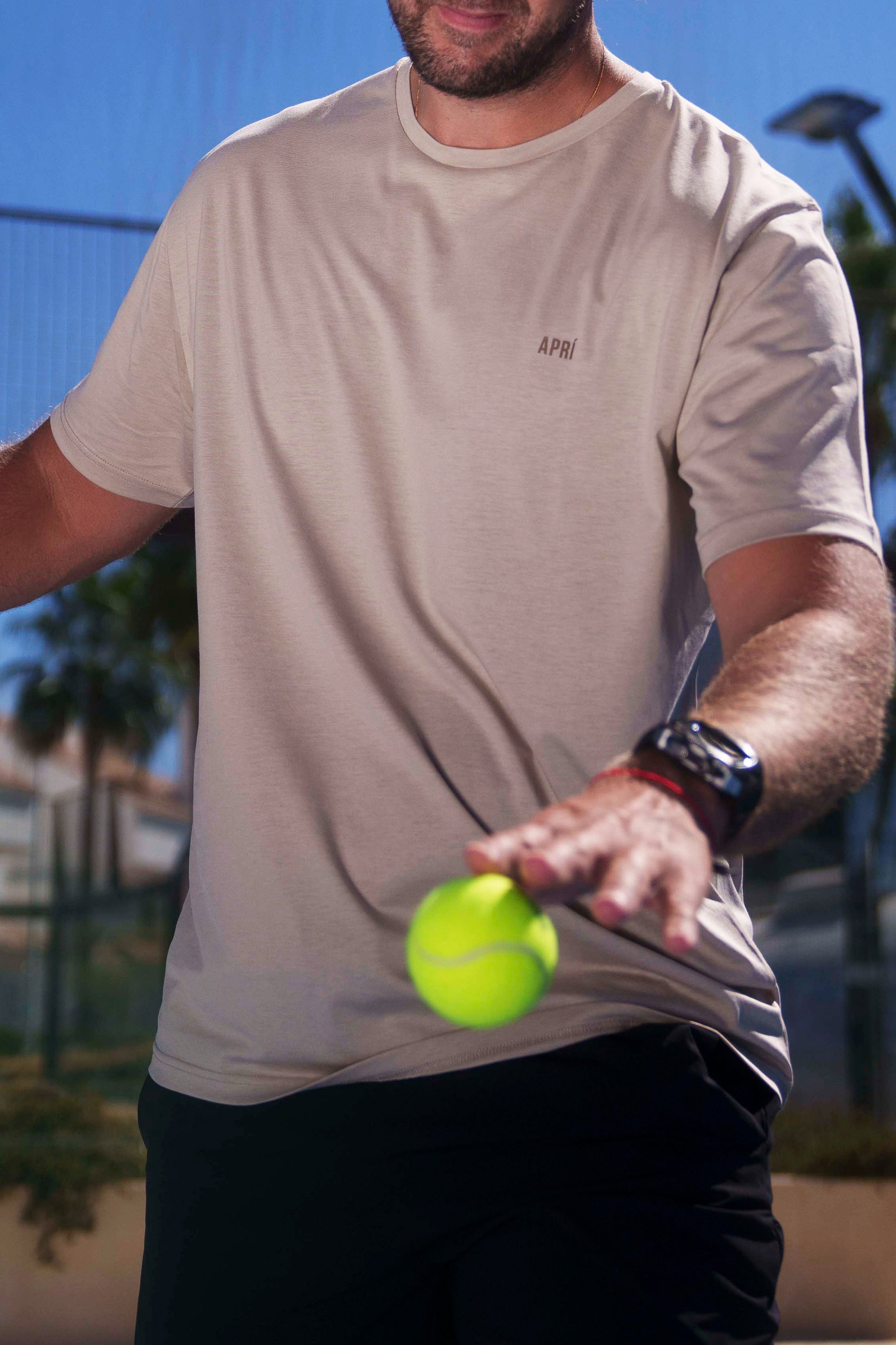 apri sportswear lyocell t-shirt padel putty 