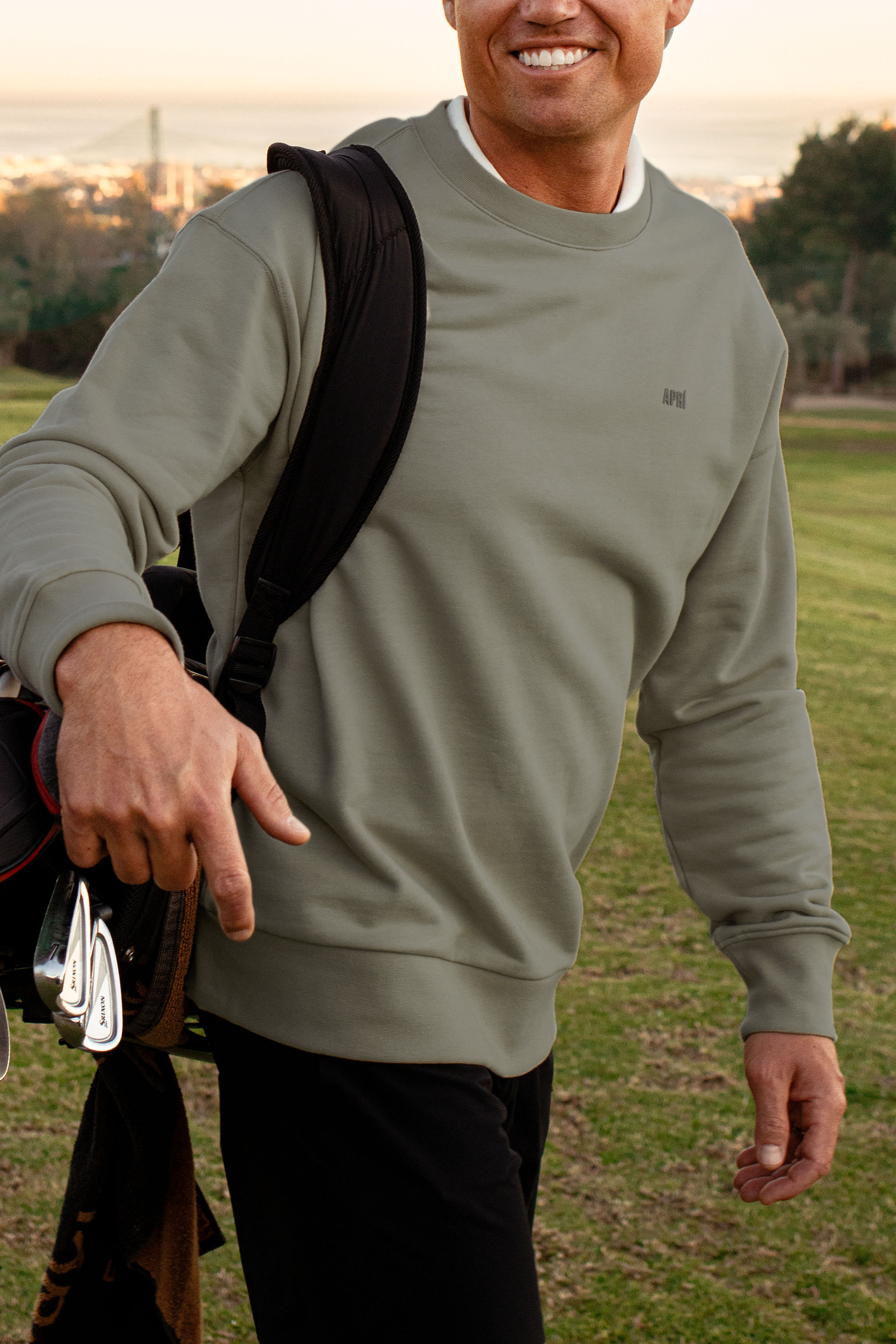 aprishield men ocean green crew neck sweat