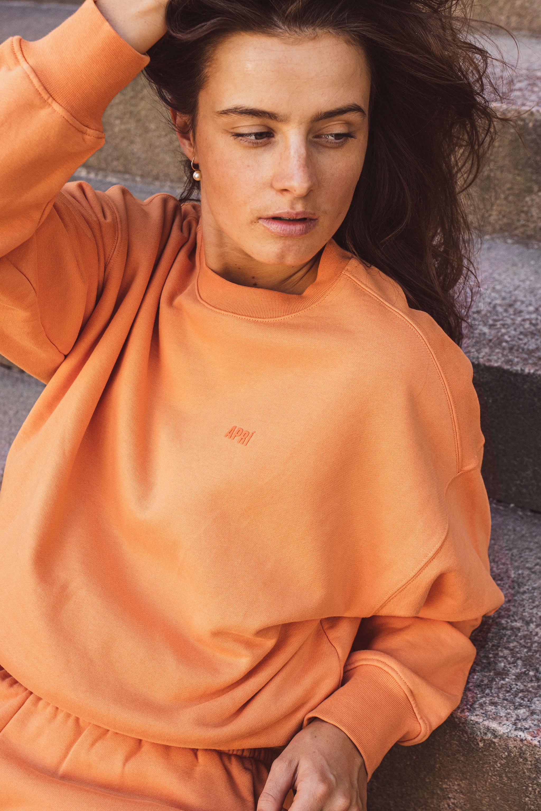 apri sportswear apricot crewneck sweat
