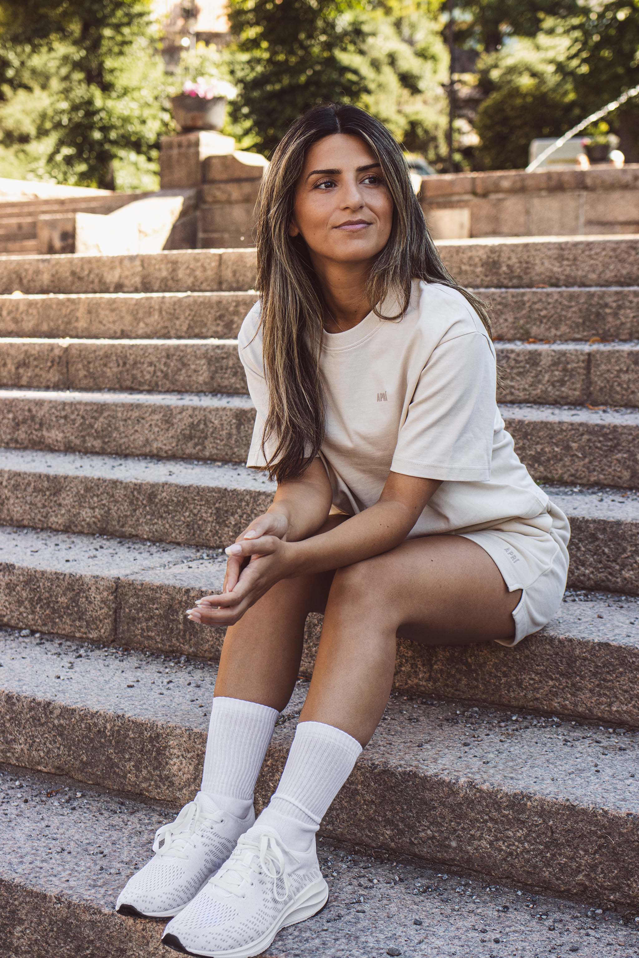 Chai Latte Sweat Shorts & Box Tee
