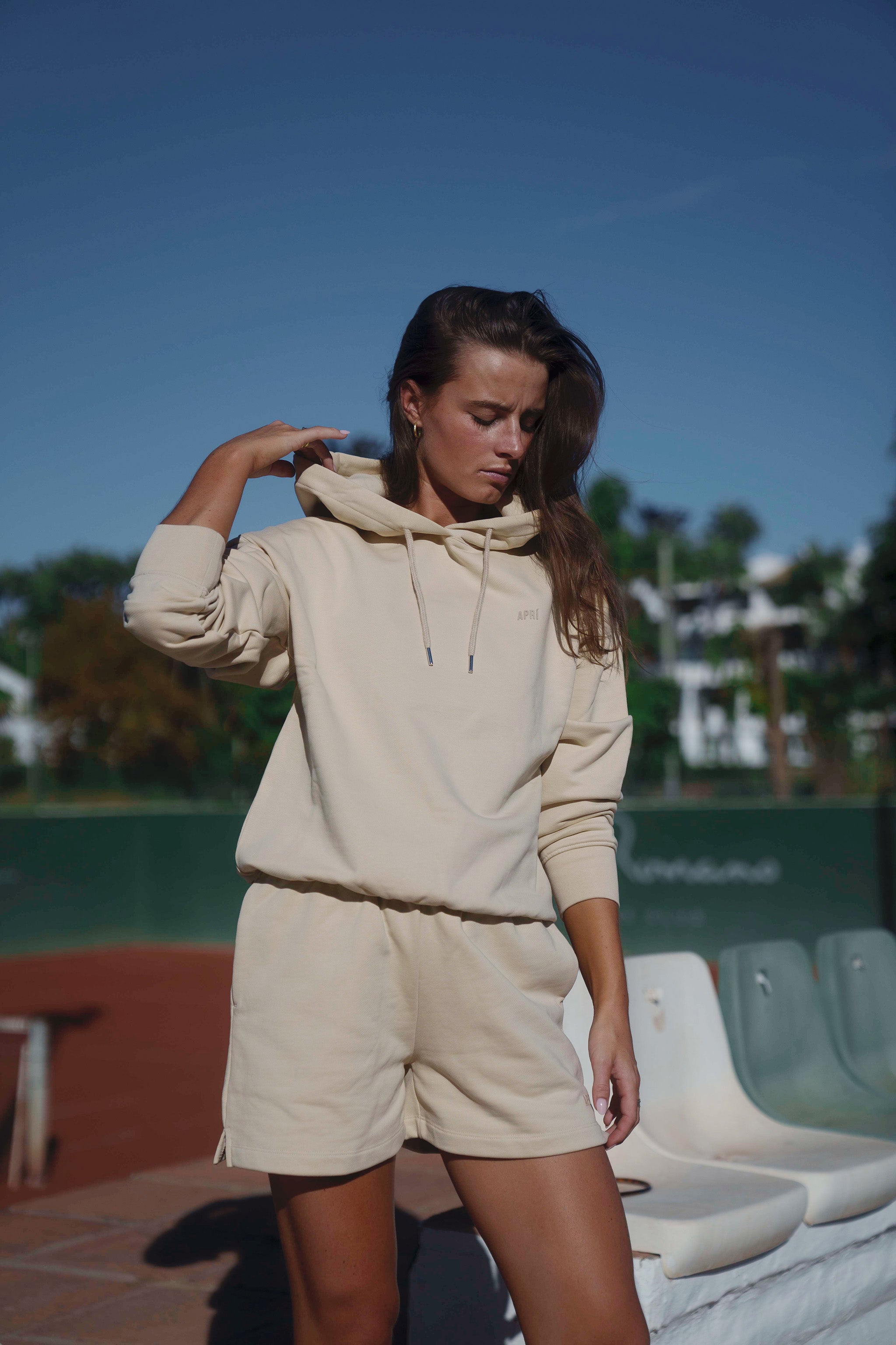 apri sportswear women's hoodie sweat shorts